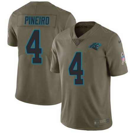 Panthers #4 Eddy Pineiro Olive Men's Stitched NFL Limited 2017 Salute To Service Jersey