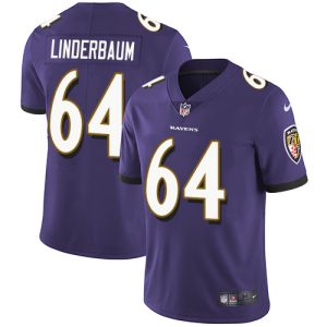 cheap Ravens #64 Tyler Linderbaum Purple Team Color Youth Stitched NFL Vapor Untouchable Limited Jersey