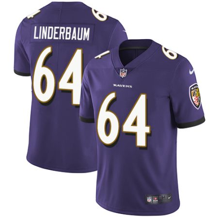 cheap Ravens #64 Tyler Linderbaum Purple Team Color Youth Stitched NFL Vapor Untouchable Limited Jersey