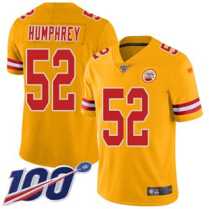 Chiefs #52 Creed Humphrey Gold Men's Stitched NFL Limited Inverted Legend 100th Season Jersey