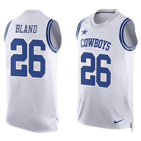 cowboys #26 daron bland white team color men's stitched nfl limited tank top wholesale jersey