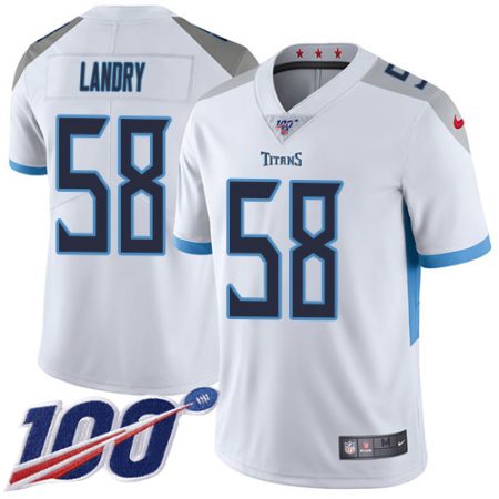 wholesale Titans #58 Harold Landry White Men's Stitched NFL 100th Season Vapor Limited Jersey