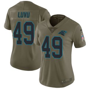 panthers #49 frankie luvu olive women's stitched nfl limited 2017 salute to service elite jersey