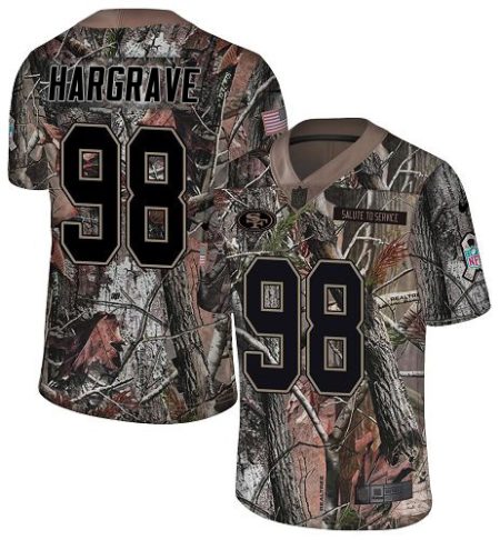 49ers #98 Javon Hargrave Camo Youth Stitched NFL Limited Rush Realtree Jersey