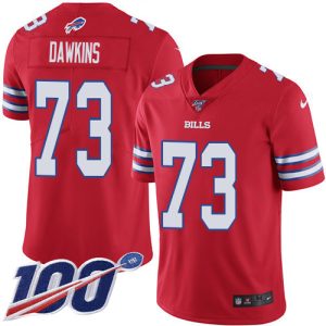 wholesale Bills #73 Dion Dawkins Red Men's Stitched NFL Limited Rush 100th Season Jersey