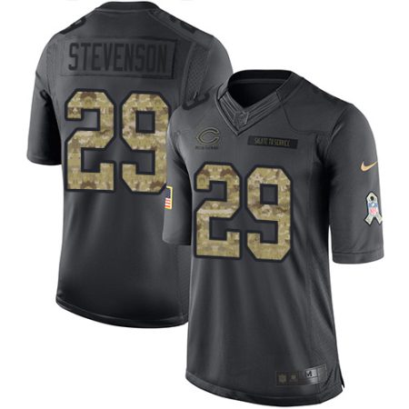 Bears #29 Tyrique Stevenson Black Youth Stitched NFL Limited 2016 Salute to Service Jersey