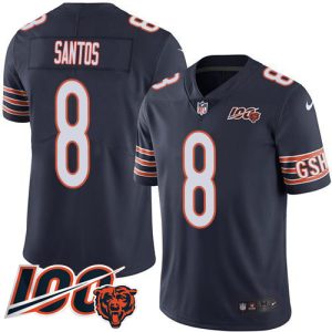 wholesale Bears #8 Cairo Santos Navy Blue Team Color Men's Stitched NFL 100th Season Vapor Limited Jersey