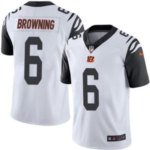 cheap Bengals #6 Jake Browning White Youth Stitched NFL Limited Rush Jersey