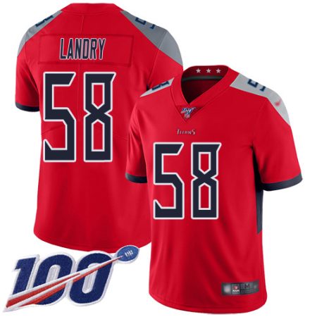 Titans #58 Harold Landry Red Youth Stitched NFL Limited Inverted Legend 100th Season Jersey