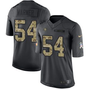 49ers #54 Fred Warner Black Youth Stitched NFL Limited 2016 Salute to Service Jersey