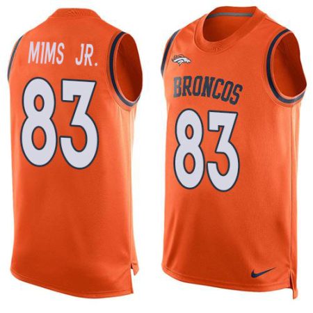 cheap Broncos #83 Marvin Mims Jr. Orange Team Color Men's Stitched NFL Limited Tank Top Jersey