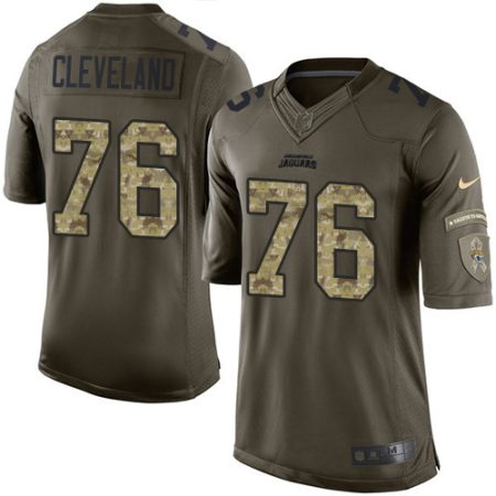 jaguars #76 ezra cleveland green youth stitched nfl limited 2015 salute to service elite jersey