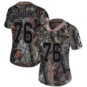 Jaguars #76 Ezra Cleveland Camo Women's Stitched NFL Limited Rush Realtree Jersey