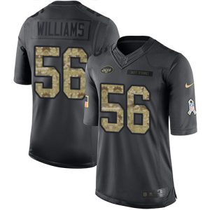 Jets #56 Quincy Williams Black Men's Stitched NFL Limited 2016 Salute to Service Jersey