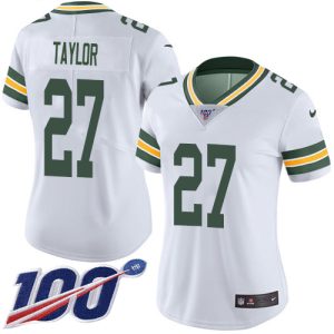 Packers #27 Patrick Taylor White Women's Stitched NFL 100th Season Vapor Untouchable Limited Jersey