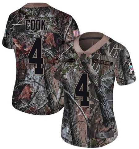 Bills #4 James Cook Camo Women's Stitched NFL Limited Rush Realtree Jersey