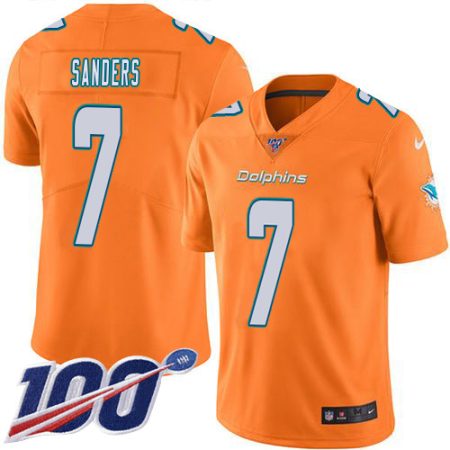 cheap Dolphins #7 Jason Sanders Orange Men's Stitched NFL Limited Rush 100th Season Jersey