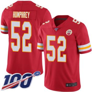 cheap Chiefs #52 Creed Humphrey Red Team Color Youth Stitched NFL 100th Season Vapor Limited Jersey