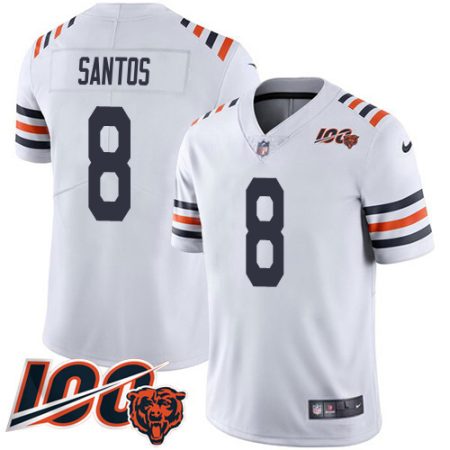 cheap Bears #8 Cairo Santos White Alternate Men's Stitched NFL Vapor Untouchable Limited 100th Season Jersey