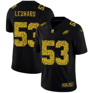 Philadelphia Eagles #53 Shaquille Leonard Men's Leopard Print Fashion Vapor Limited NFL Jersey Black