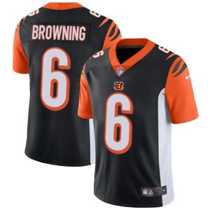 Bengals #6 Jake Browning Black Team Color Men's Stitched NFL Vapor Untouchable Limited Jersey