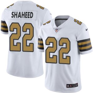 saints #22 rashid shaheed white youth stitched nfl limited rush elite jersey