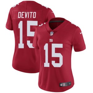 elite Giants #15 Tommy DeVito Red Alternate Women's Stitched NFL Vapor Untouchable Limited Jersey