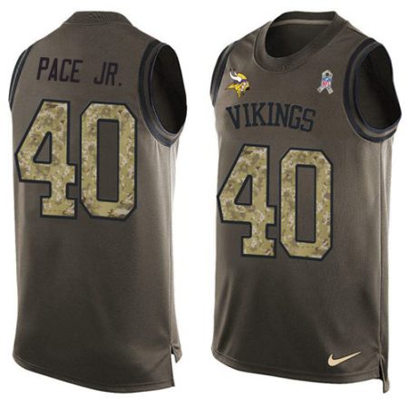 vikings #40 ivan pace jr. green men's stitched nfl limited salute to service tank top cheap jersey