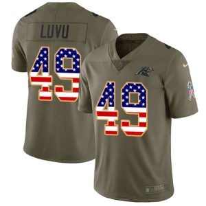 wholesale Panthers #49 Frankie Luvu Olive/USA Flag Men's Stitched NFL Limited 2017 Salute To Service Jersey