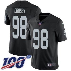 cheap Raiders #98 Maxx Crosby Black Team Color Men's Stitched NFL 100th Season Vapor Untouchable Limited Jersey