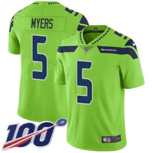 Seahawks #5 Jason Myers Green Youth Stitched NFL Limited Rush 100th Season Jersey