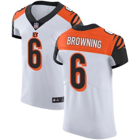 Bengals #6 Jake Browning White Men's Stitched NFL Vapor Untouchable Elite Jersey