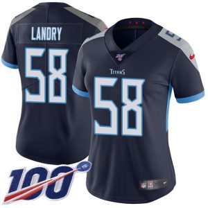 elite Titans #58 Harold Landry Navy Blue Team Color Women's Stitched NFL 100th Season Vapor Limited Jersey