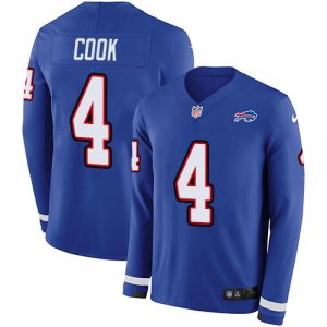 wholesale Bills #4 James Cook Royal Blue Team Color Men's Stitched NFL Limited Therma Long Sleeve Jersey