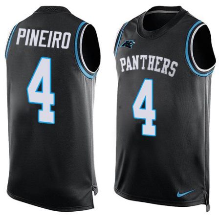 wholesale Panthers #4 Eddy Pineiro Black Team Color Men's Stitched NFL Limited Tank Top Jersey