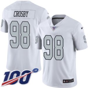 raiders #98 maxx crosby white men's stitched nfl limited rush 100th season cheap jersey