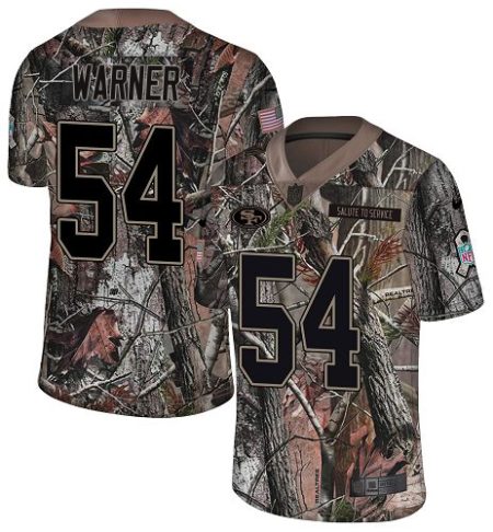 49ers #54 Fred Warner Camo Men's Stitched NFL Limited Rush Realtree Jersey