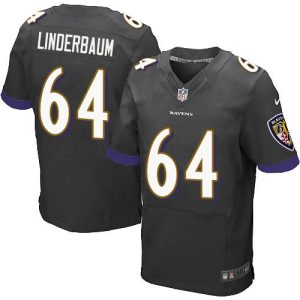 ravens #64 tyler linderbaum black alternate men's stitched nfl new elite wholesale jersey