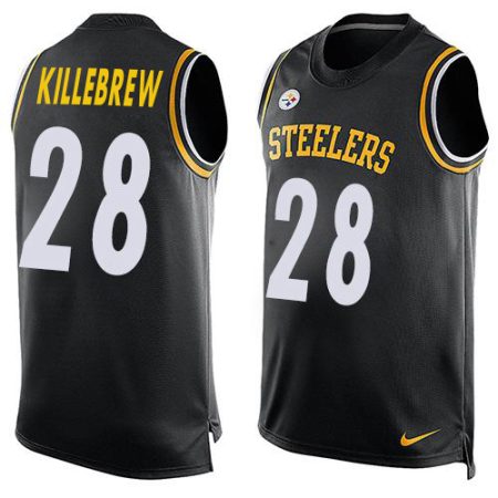 Steelers #28 Miles Killebrew Black Team Color Men's Stitched NFL Limited Tank Top Jersey