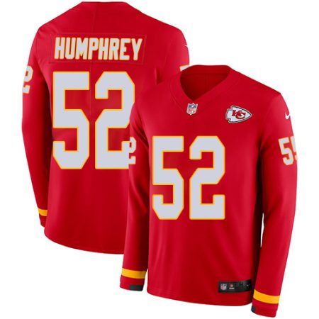 chiefs #52 creed humphrey red team color youth stitched nfl limited therma long sleeve wholesale jersey