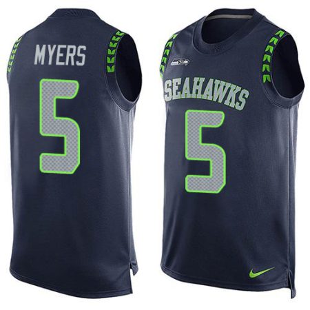 wholesale Seahawks #5 Jason Myers Steel Blue Team Color Men's Stitched NFL Limited Tank Top Jersey