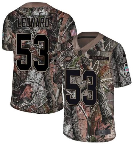 cheap Eagles #53 Shaquille Leonard Camo Youth Stitched NFL Limited Rush Realtree Jersey