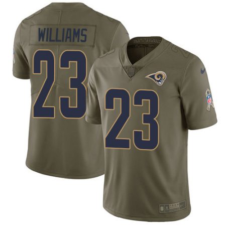 wholesale Rams #23 Kyren Williams Olive Youth Stitched NFL Limited 2017 Salute To Service Jersey