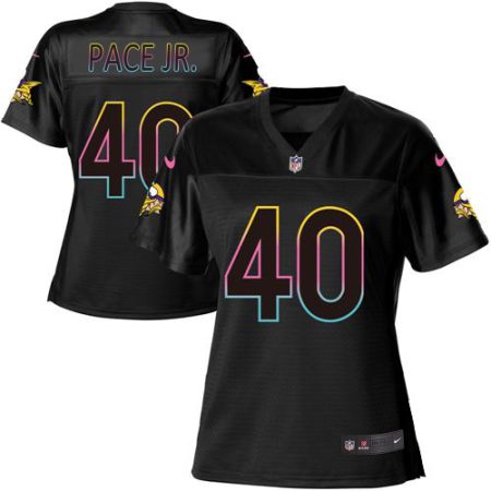 Vikings #40 Ivan Pace Jr. Black Women's NFL Fashion Game Jersey