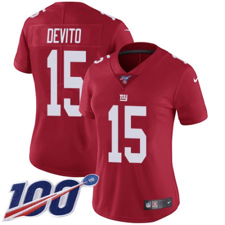 giants #15 tommy devito red alternate women's stitched nfl 100th season vapor untouchable limited cheap jersey