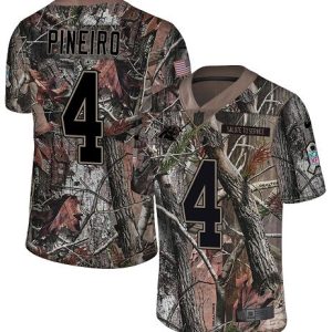 Panthers #4 Eddy Pineiro Camo Men's Stitched NFL Limited Rush Realtree Jersey