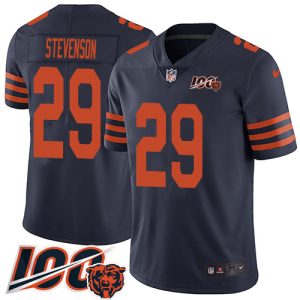 Bears #29 Tyrique Stevenson Navy Blue Alternate Men's Stitched NFL 100th Season Vapor Limited Jersey