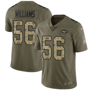 jets #56 quincy williams olive/camo youth stitched nfl limited 2017 salute to service wholesale jersey