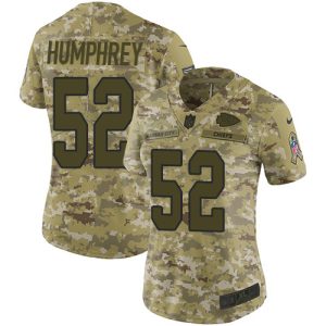 cheap Chiefs #52 Creed Humphrey Camo Women's Stitched NFL Limited 2018 Salute to Service Jersey