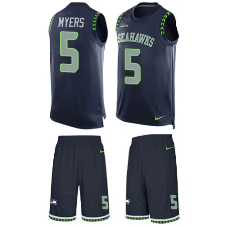 Seahawks #5 Jason Myers Steel Blue Team Color Men's Stitched NFL Limited Tank Top Suit Jersey